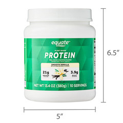 Equate Plant-Based Protein Powder Smooth Vanilla 13.4 oz Vegan Supplement