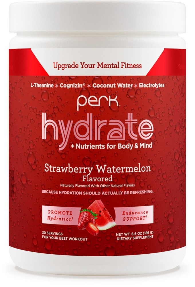 Perk Hydrate Strawberry Watermelon Flavored Electrolyte Drink Mix Powder