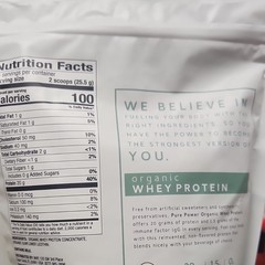Pure Power Organic Whey Protein Powder Bodybuilding Sports Fitness Performance
