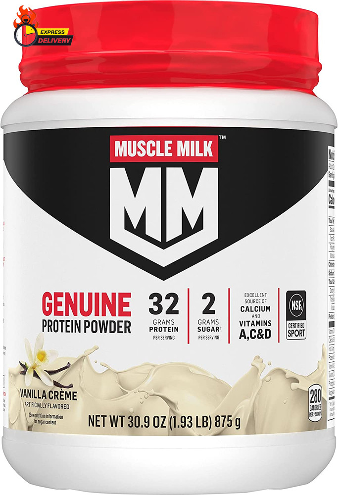 Genuine Protein Powder, Vanilla Crème, 1.93 Pounds, 12 Servings, 32G Protein, 2G