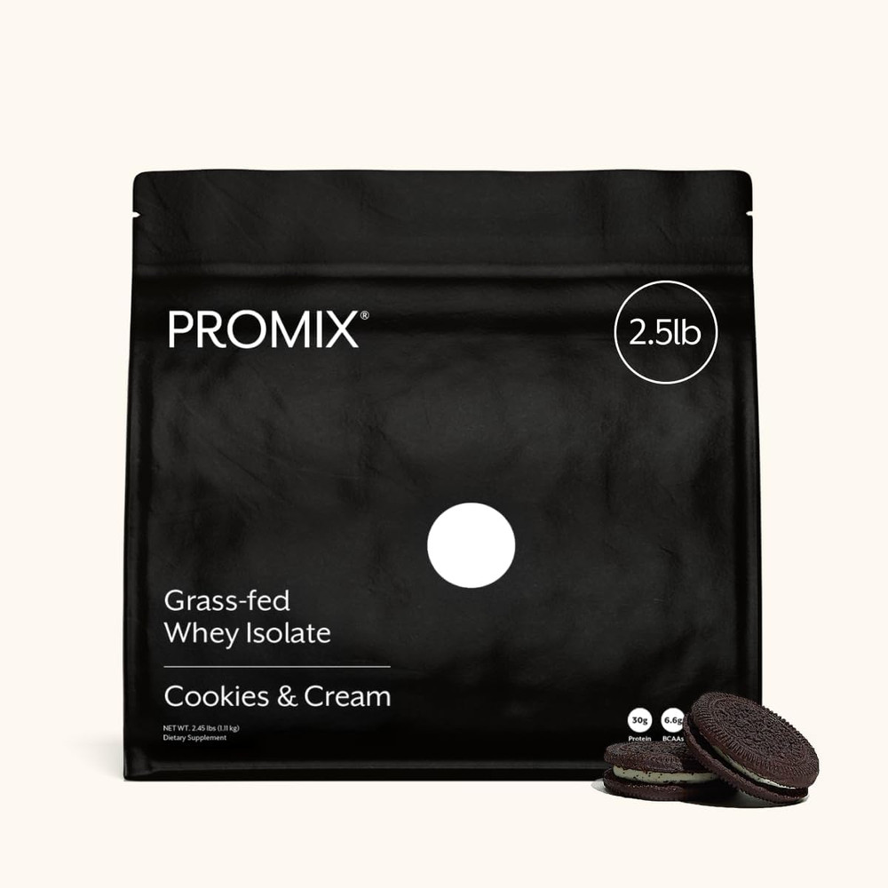 Promix Whey Protein Isolate Powder, 31G Grass Fed Whey Isolate, 6.6G Bcaas, Glut