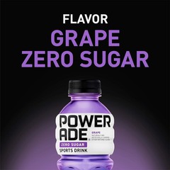 POWERADE Electrolyte Enhanced Zero Sugar Grape Sports Drink, 20 Ounce (Pack of 8