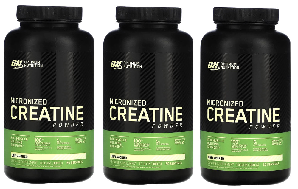 3x Optimum Nutrition Micronized Creatine Powder Unflavored 10.6oz