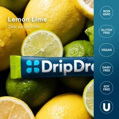Dripdrop Hydration, Lemon Lime Electrolyte Non-Gmo Gluten Free, Vegan 32 Sticks