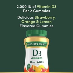 Nature’s Bounty Vitamin D3 Gummies, Vitamin Supplement, Supports Immune Health,