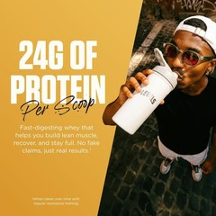 Clean & Gluten-Free Grass Fed Whey Protein, 24g Protein, Vanilla Flavor, 1LB