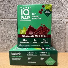 IQBAR – Chocolate Mint Chip – 24 Count (2 Pack) – Vegan Energy Bars