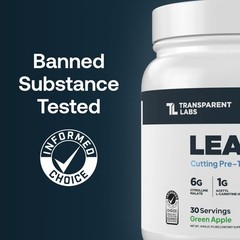 Transparent Labs Lean Pre-Workout – Body 30 Sevings (Pack of 1), No Color