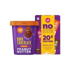 Yogabar Dark Chocolate Peanut Butter And Protein Bars Combo|Dark Chocolate Peanu