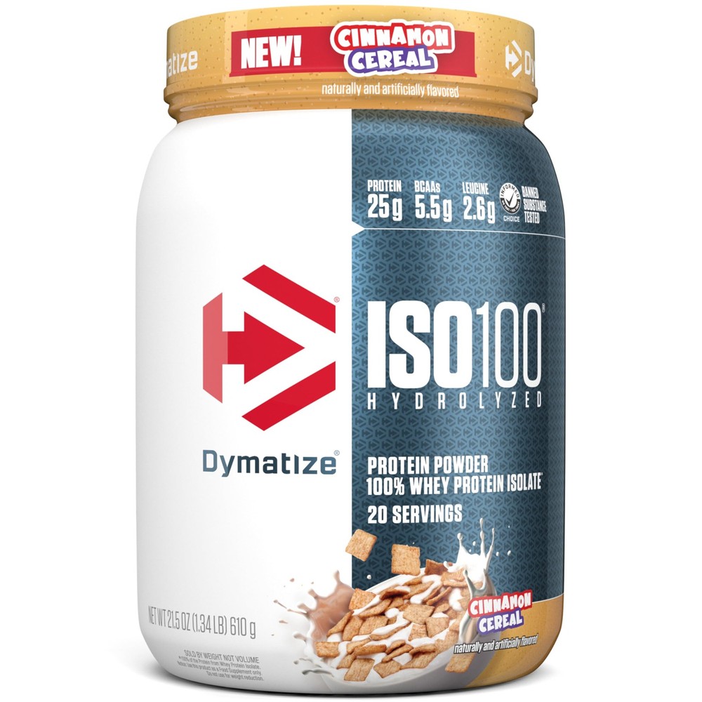 Dymatize ISO100 Whey Protein Isolate Cinnamon Cereal 25g Protein 20 Servings