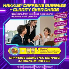 Energy & Focus Gummies with 100mg Caffeine Anhydrous for Gamers, Workers, etc