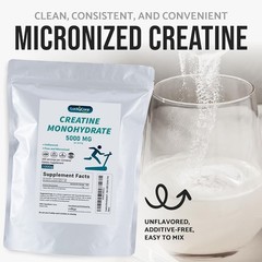 2.2LBS Pure Creatine Monohydrate Powder Micronized 200 Servings 5g Per Serving