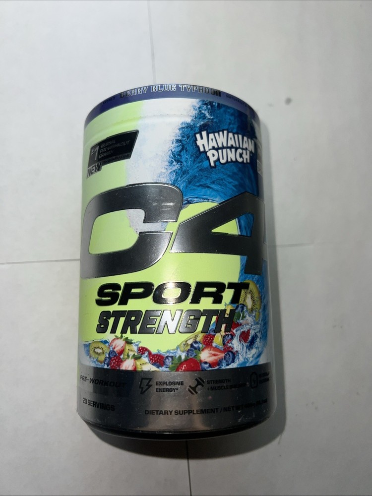 C4 Sport Strength Hawaiian Punch Berry Blue Typhoon Pre-Workout 20 Servings 406g