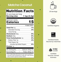 Blume SUPERFOOD LATTE BLEND 3.5 oz (25 Ser) Matcha Coconut Flavor BEST BY 08/26