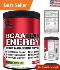 EVL BCAA Lean Energy – Clean Pre Workout Powder for Energy & Fat Burning, 10.9oz