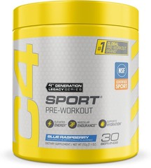 Cellucor Blue Raspberry Pre-Workout Powder – Energy & Muscle Boost – 30 Servings