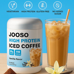 Jooso High Protein Iced Coffee, vanillaflavor, 15.87 oz (450g)