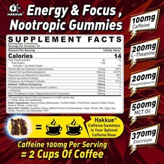 Energy Focus Gummies – Hakkue® Gummies 100mg, L-Theanine, Phosphatidylserine