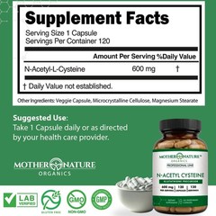 MNO NAC 600mg N-Acetyl Cysteine, 120 Count, Glass Bottle Antioxidant | Glutat…