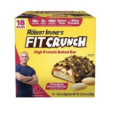 FitCrunch High Protein Gluten Free Bars Chocolate Peanut Butter, 18ct 1.62oz