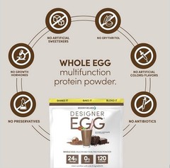 2x Designer Egg Whole Egg Multifunction Protein Powder, Dutch Chocolate, 05/2026