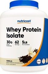 Nutricost Whey Protein Isolate (Vanilla) 5LBS – Isolate Protein Powder, Non-GMO