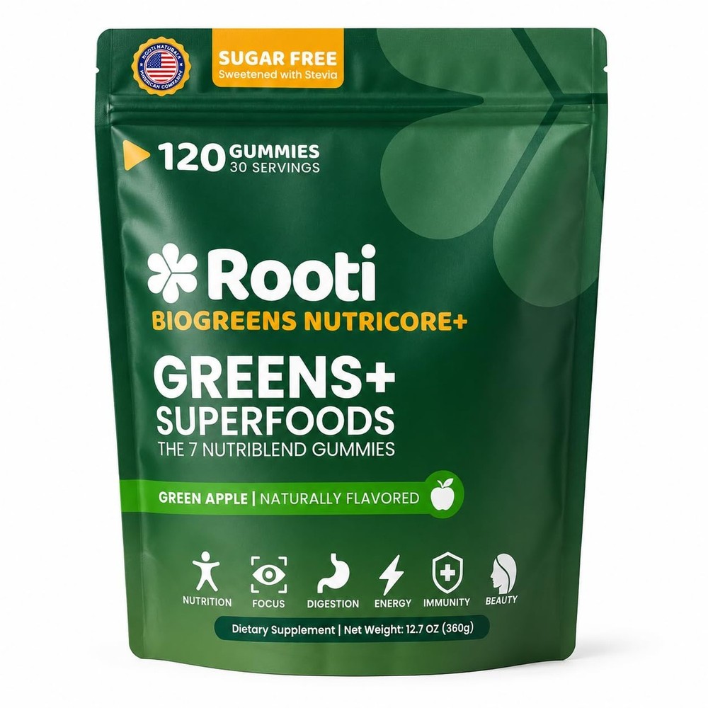 Natural Supergreens Multivitamin Gummies, Adaptogens, Pre & Probiotics, Fiber…