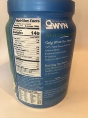 OWYN Only What You Need Plant-Based Protein , Smooth Vanilla, 1.05 lbs Exp 08/25