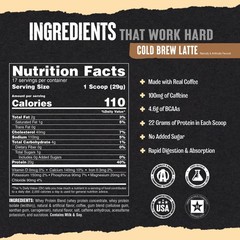 100% Whey Protein Powder Instant Iced Coffee – Real Coffee for Preworkout