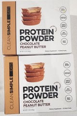 Lot of 2 Clean Simple Eats Protein Powder 10 Pack Chocolate Peanut Butter 12/26