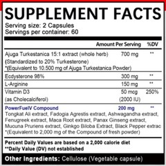 Ajuga Turkestanica High Potency Extract 20%Turkesterone 30/60/120Capsules