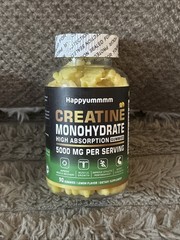 Happyummmm Creatine Monohydrate 5000MG 90 Gummies Lemon Flavor 10/26