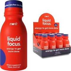 More Labs Liquid Focus, Nootropic Smart Drink with 3.4 Fl Oz (Pack of 12)