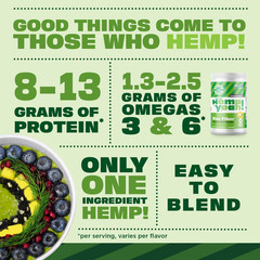 Hemp Yeah Organic Max Fiber Protein Powder, Omegas 3&6 per Serving, Brown, Choco