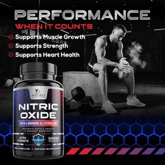 Nitric Oxide Booster Supplement w/ L-Arginine 2010mg Highest Potency Muscle Pump