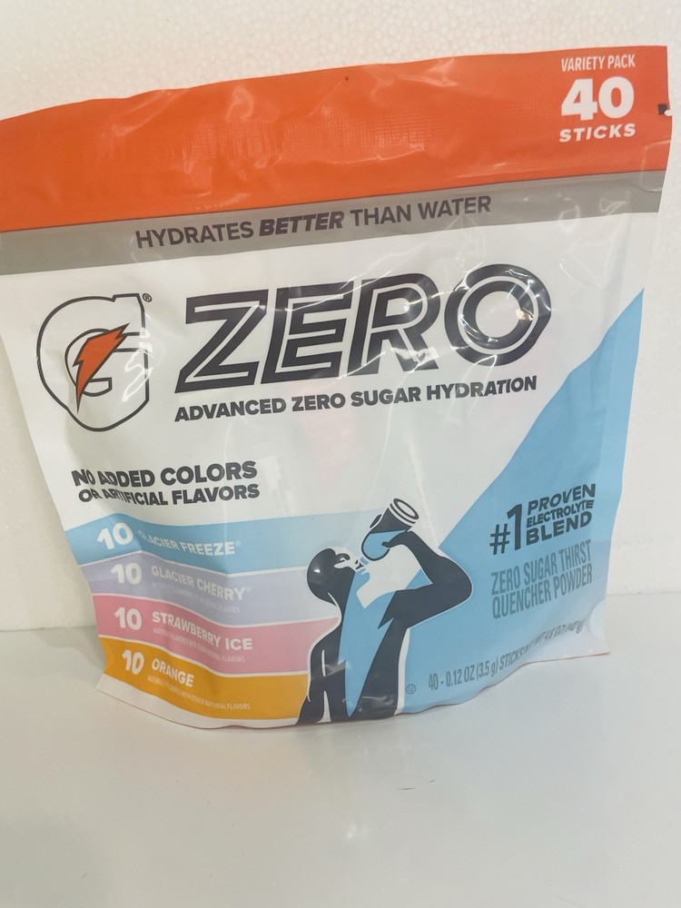 Gatorade Zero Sugar thirst quencher Powder Variety Pack 40 Sticks 4 flavors