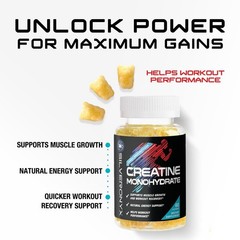 Creatine Monohydrate Gummies 2000mg – Best Micronized, Sugar Free Creatine Ch…