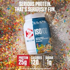 Dymatize x Fruity Pebbles ISO100 Whey Protein Powder Isolate, 25g of Protein,…