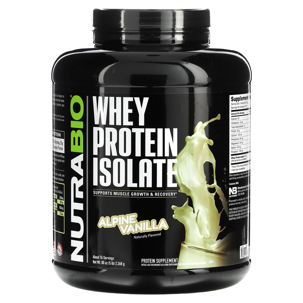 Whey Protein Isolate, Alpine Vanilla, 5 lbs (2,268 g)