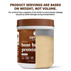 Zammex Bone Broth Protein Powder, Pure Grass Fed Beef, 1 Pound (Pack of 1)