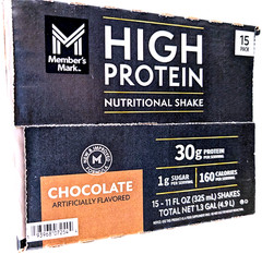 Member’s Mark 30g High Protein Nutritional Shake Chocolate 15×11 Fl Oz EXP 07/26