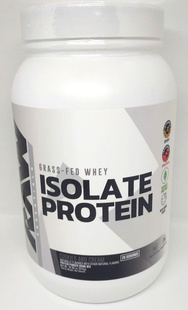 Raw Whey Isolate Protein Powder, Cookies and Cream 25 Servings Net Wt 30.86 oz