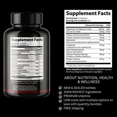 Test0 Dark- Bodybuilding & Men’s Health Support- 4 Bottles- 360 Capsules