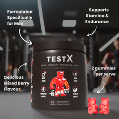 TestX & Creatine Mono Gummies Twin Pack, Horny Goat Weed & Maca by The Gummy Lab