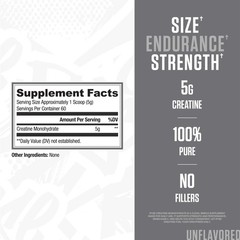 Pure Creatine Monohydrate Supplement 10.6 Ounce Muscle Growth Performance Fuel
