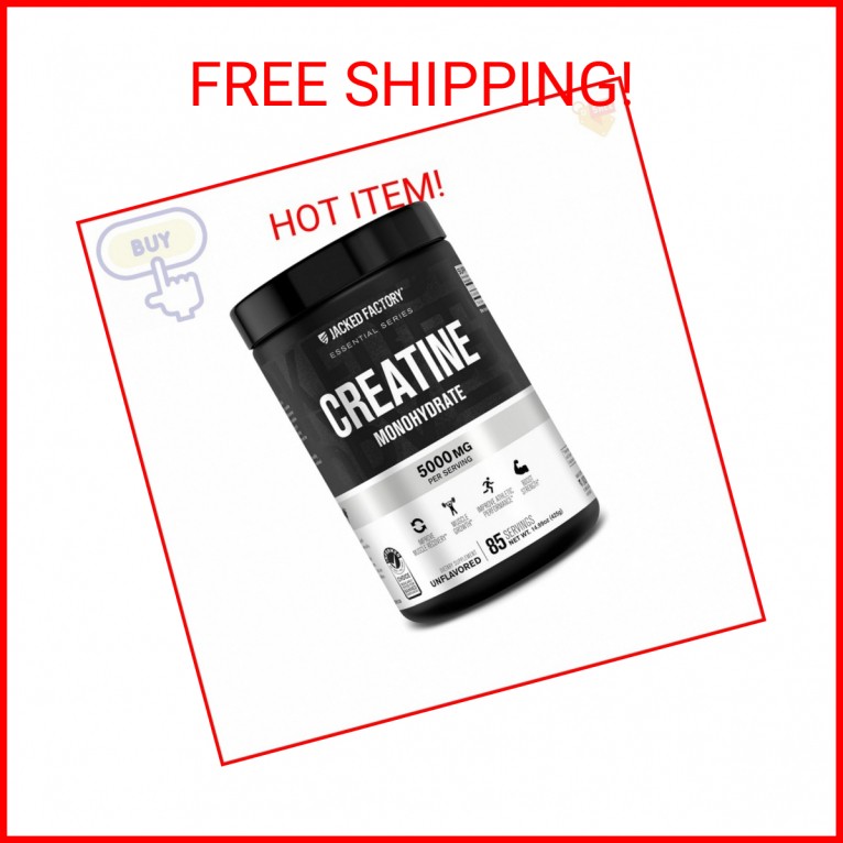 Jacked Factory Creatine Monohydrate Powder 425g – 5g Daily Creatine Supplement f