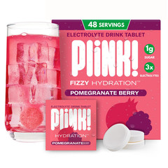 Plink Fizzy Electrolyte Tablets For Adults Kids Pomegranate Berry 48Ct