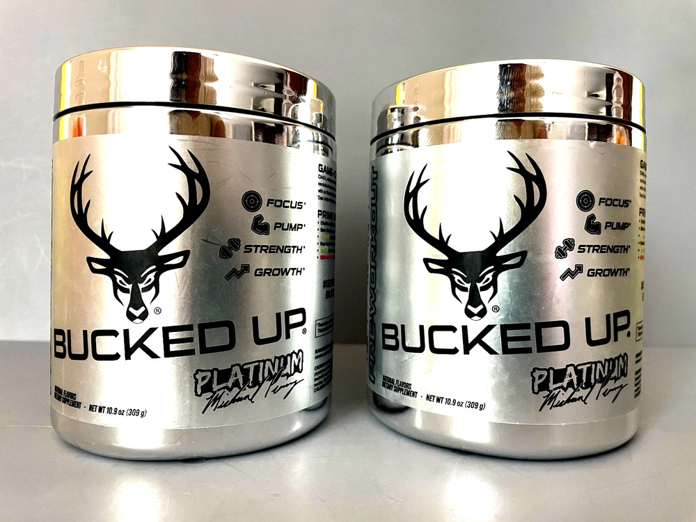 X2) BUCKED UP PLATINUM Pre Workout (30 Servings) EXP 10/27 CHERRY COCONUT