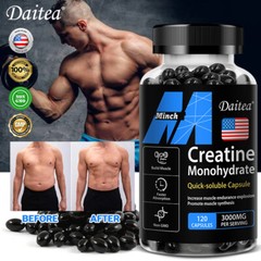 Creatine Monohydrate softgel capsules – 120 Capsules, 3,000mg per Serving