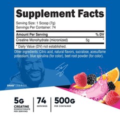Nutricost Creatine Monohydrate Powder (Shaq’s Berry Blast, 500 Gram) – GMO-Free